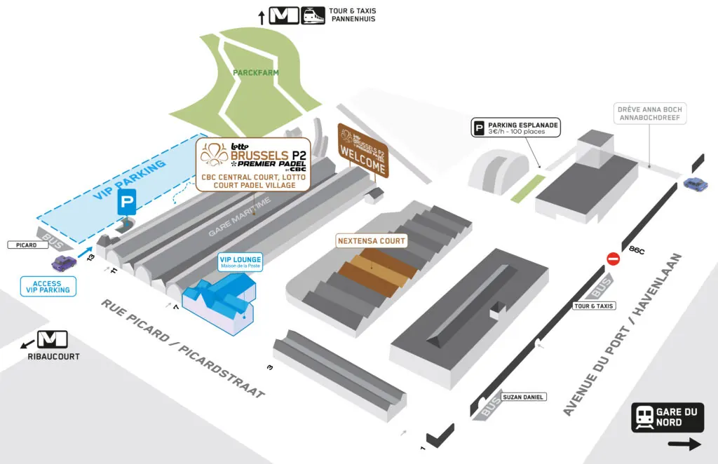 Map of the Tour & Taxis site and the surrounding streets