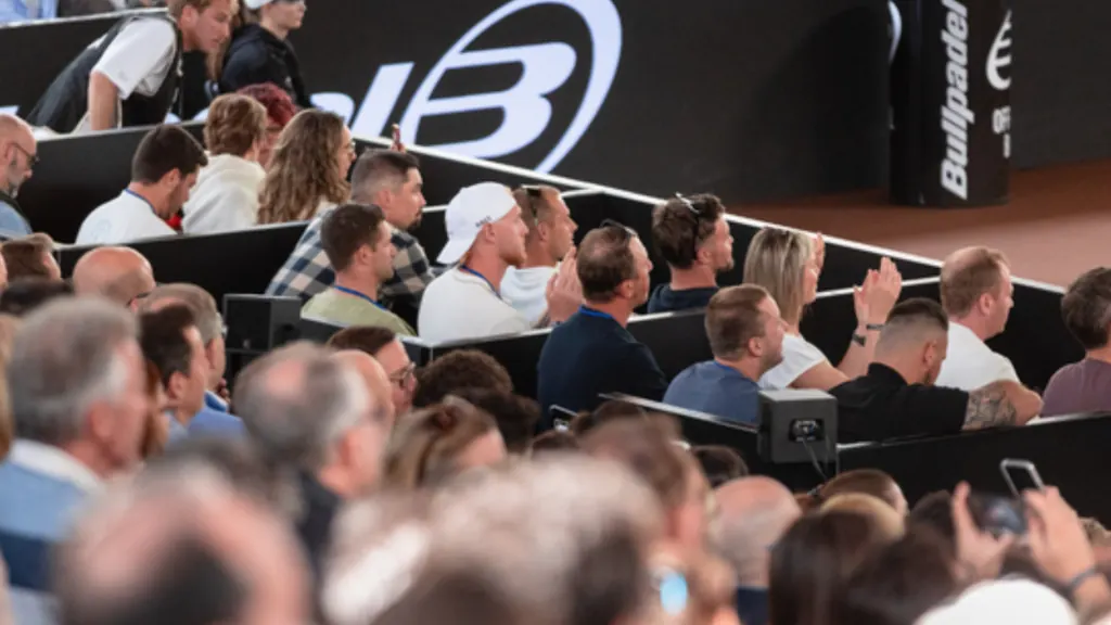 Guests in the VIP boxes watching a match